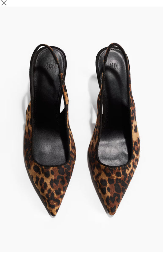 حذاء كعب بنقشة الفهد – Leopard Slingback Heels